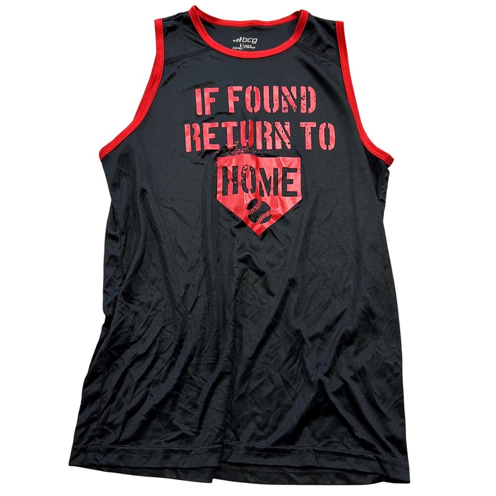 BCG Red + Black Boys Baseball Tank Size Youth Large